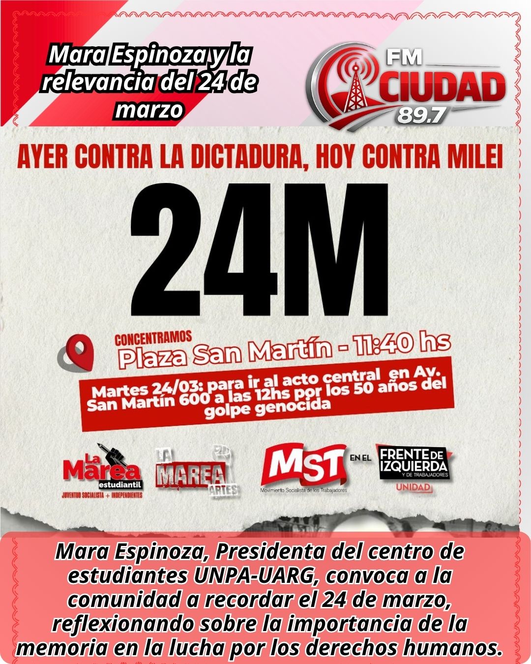 Mara Espinoza y la relevancia del 24 de marzo
