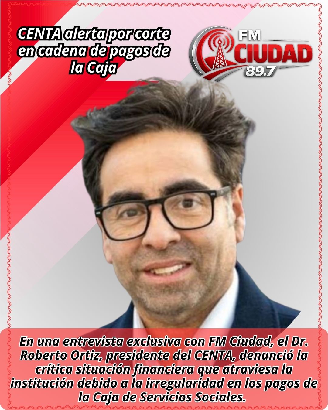 CENTA alerta por corte en cadena de pagos de la Caja
