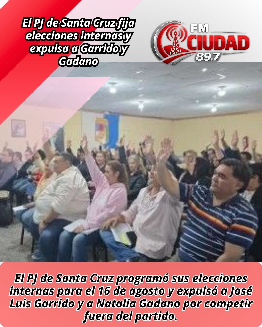 El PJ de Santa Cruz fija elecciones internas y expulsa a Garrido y Gadano