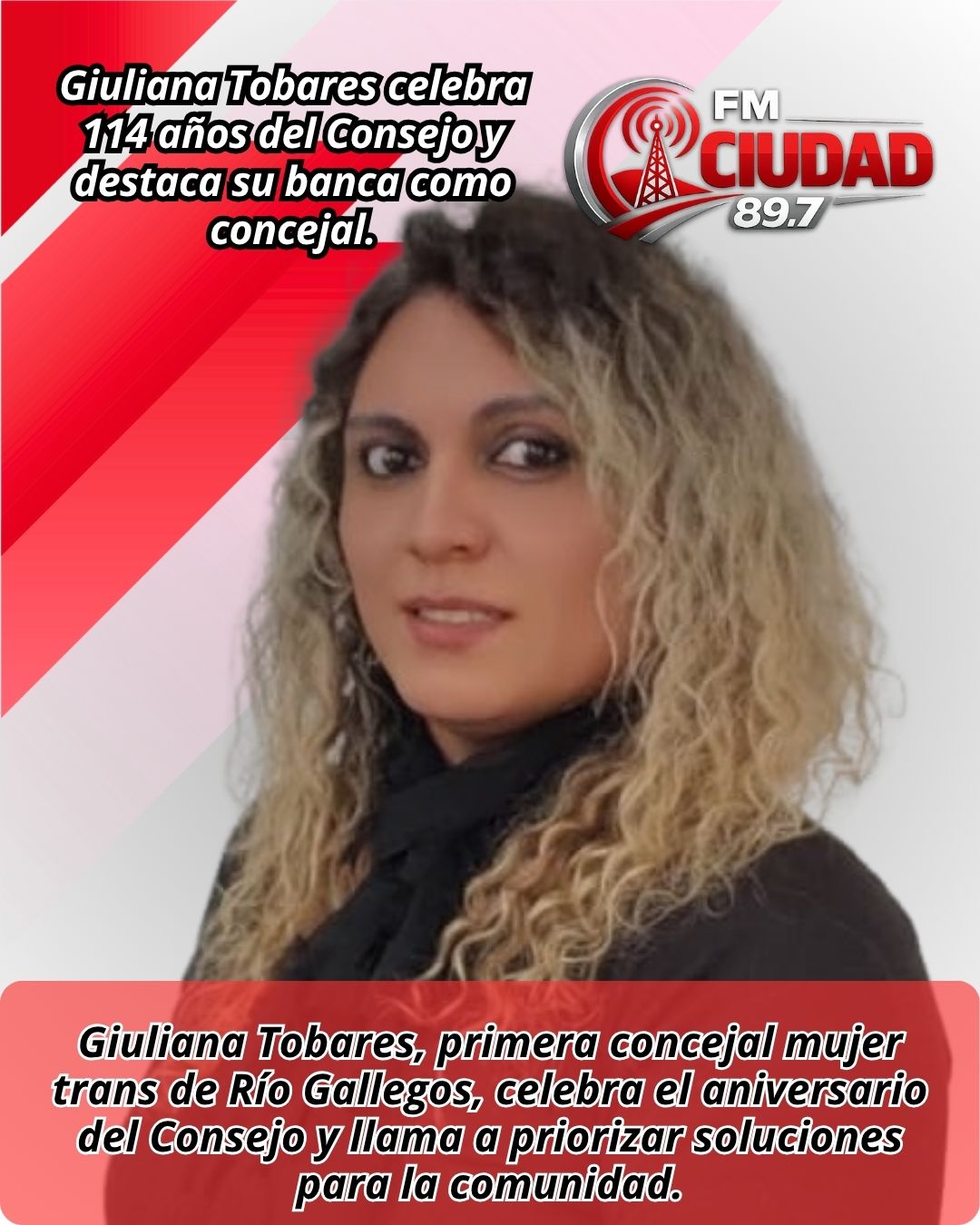 Giuliana Tobares celebra 114 años del Consejo y destaca su banca como concejal.