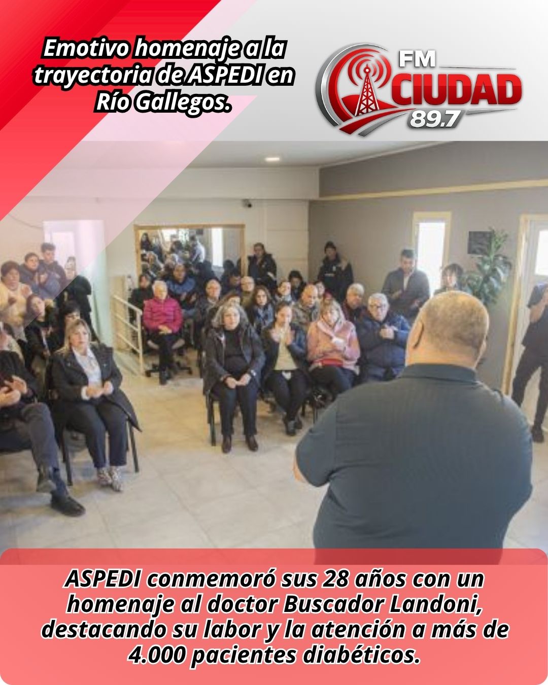 Claudio García y el emotivo homenaje a la trayectoria de ASPEDI en Río Gallegos.