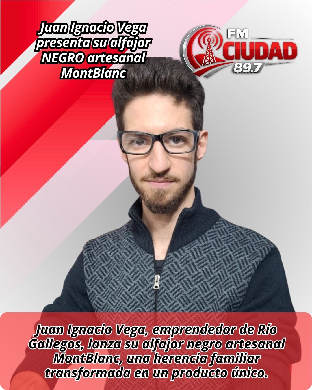 Juan Ignacio Vega presenta su alfajor NEGRO artesanal MontBlanc