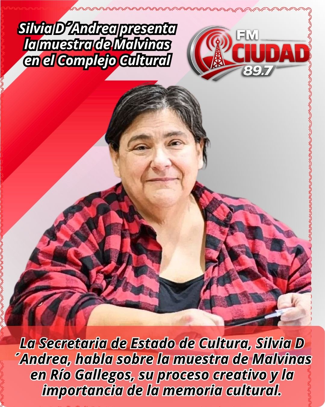 Silvia D´Andrea presenta la muestra de Malvinas en el Complejo Cultural