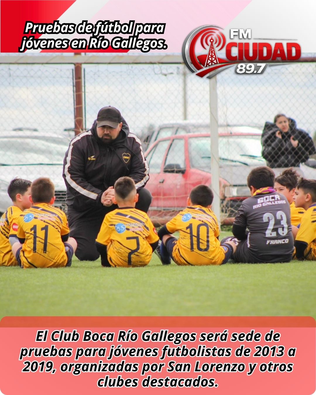 Pruebas de fútbol para jóvenes en Río Gallegos.