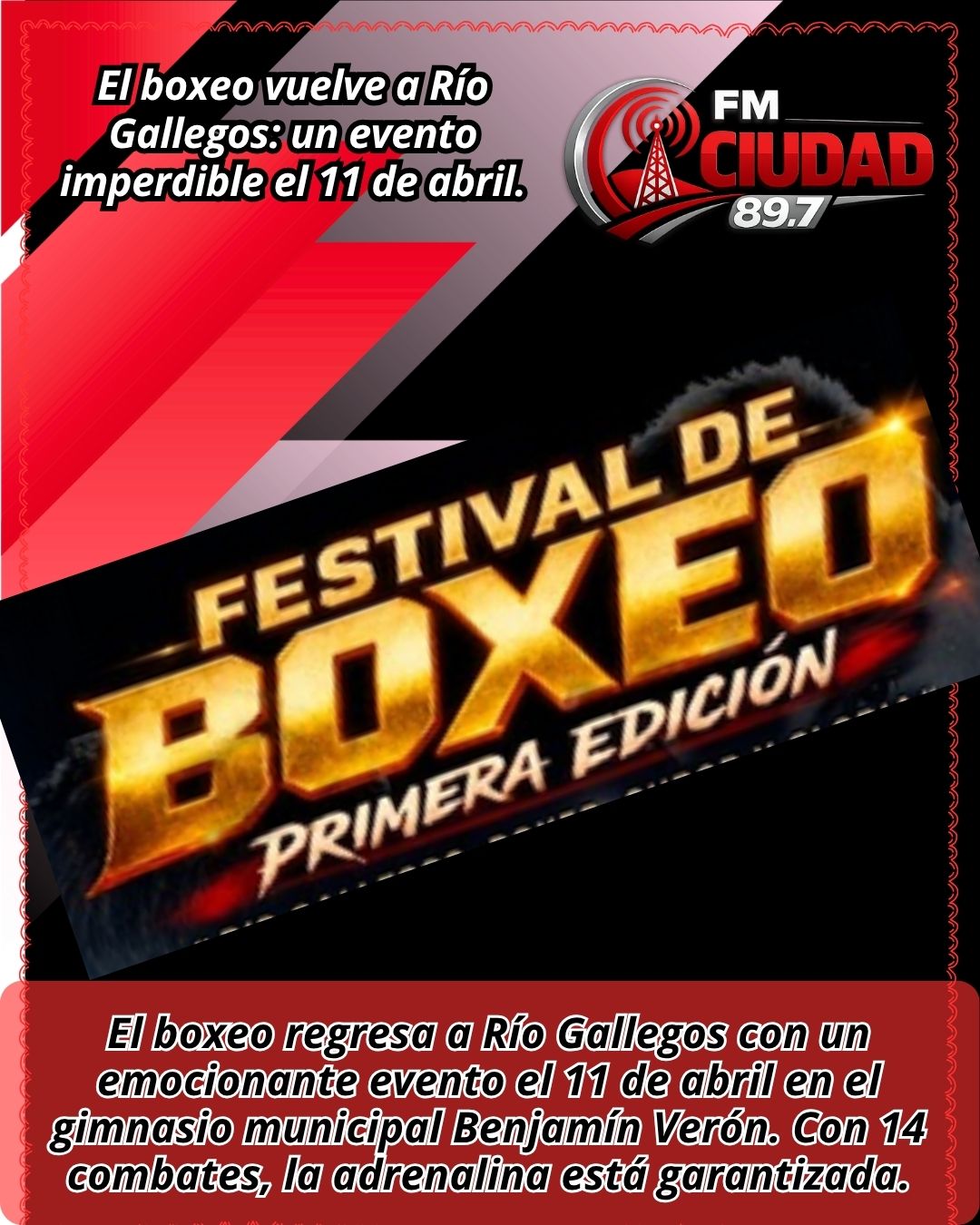 El boxeo vuelve a Río Gallegos: un evento imperdible el 11 de abril.