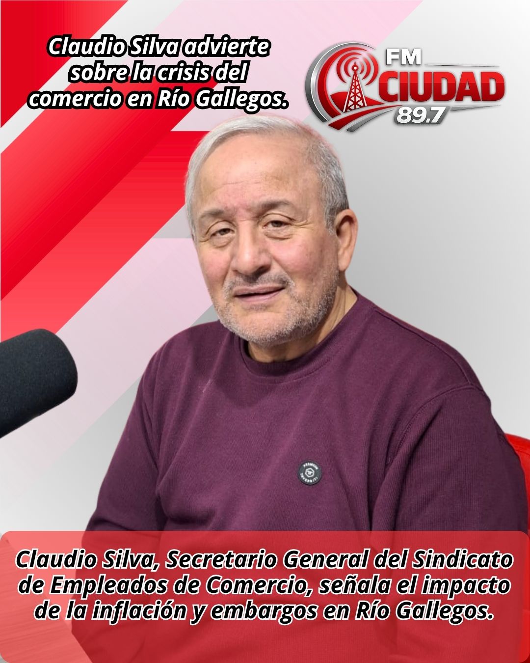 Claudio Silva advierte sobre la crisis del comercio en Río Gallegos.