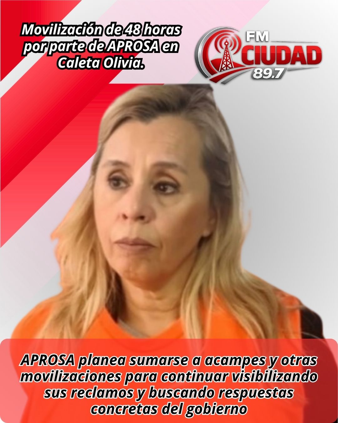 Movilización de 48 horas por parte de APROSA en Caleta Olivia.