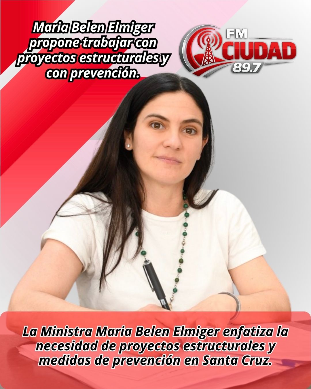 Maria Belen Elmiger propone trabajar con proyectos estructurales y con prevención.
