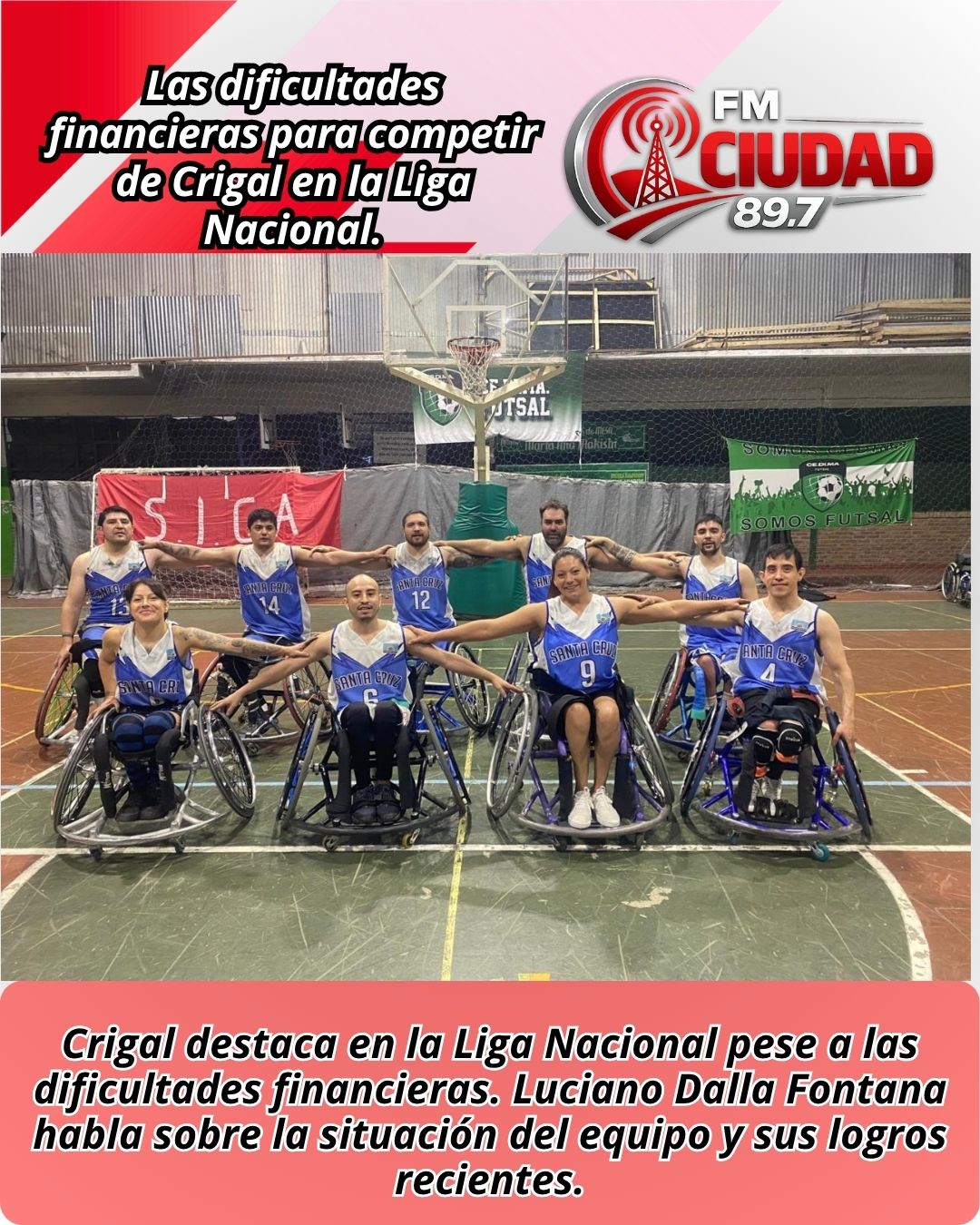 Las dificultades financieras para competir de Crigal en la Liga Nacional.