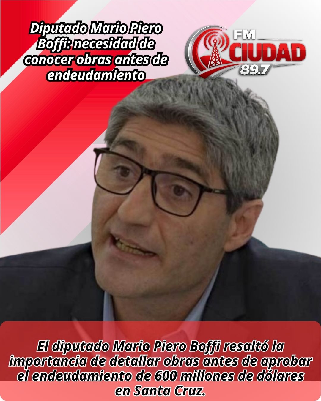 Diputado Mario Piero Boffi: necesidad de conocer obras antes de endeudamiento