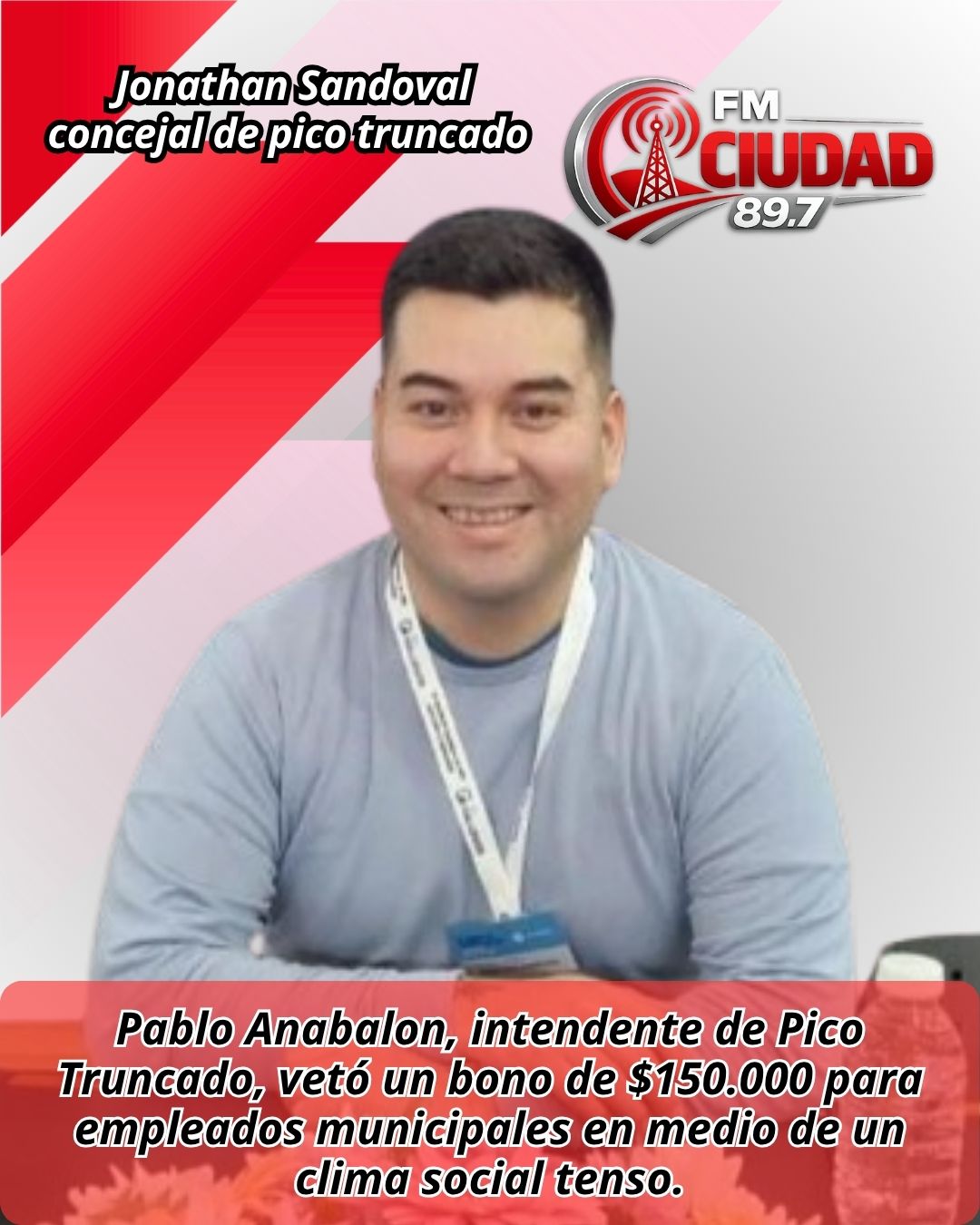 El intendente Pablo Anabalon vetó bono de $150.000 para empleados municipales.