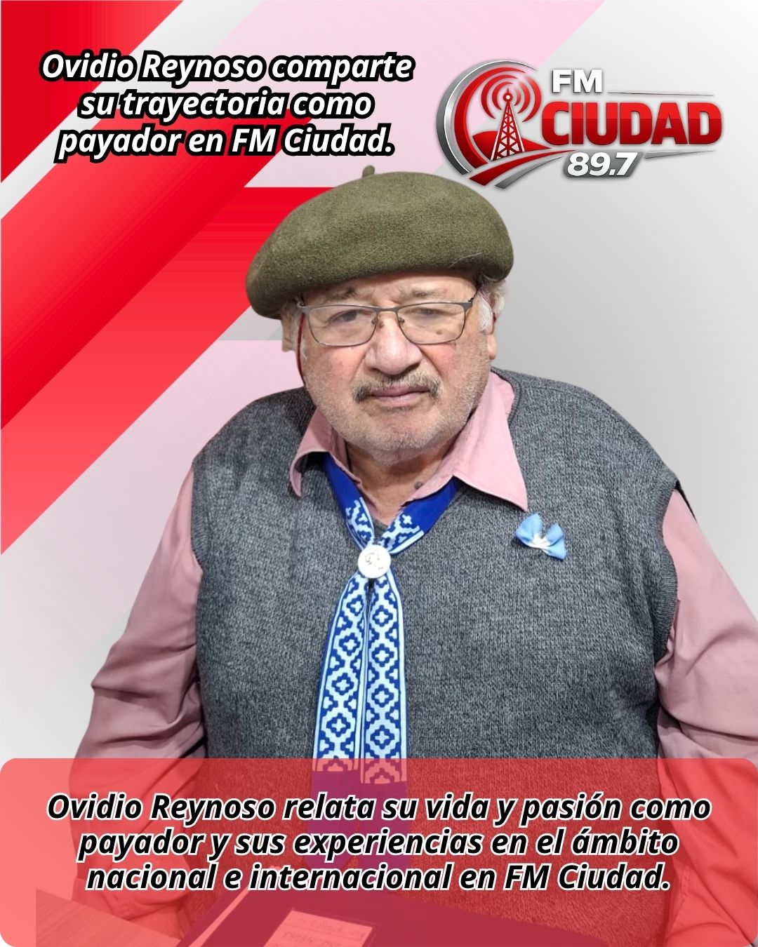 Ovidio Reynoso comparte su trayectoria como payador en FM Ciudad.