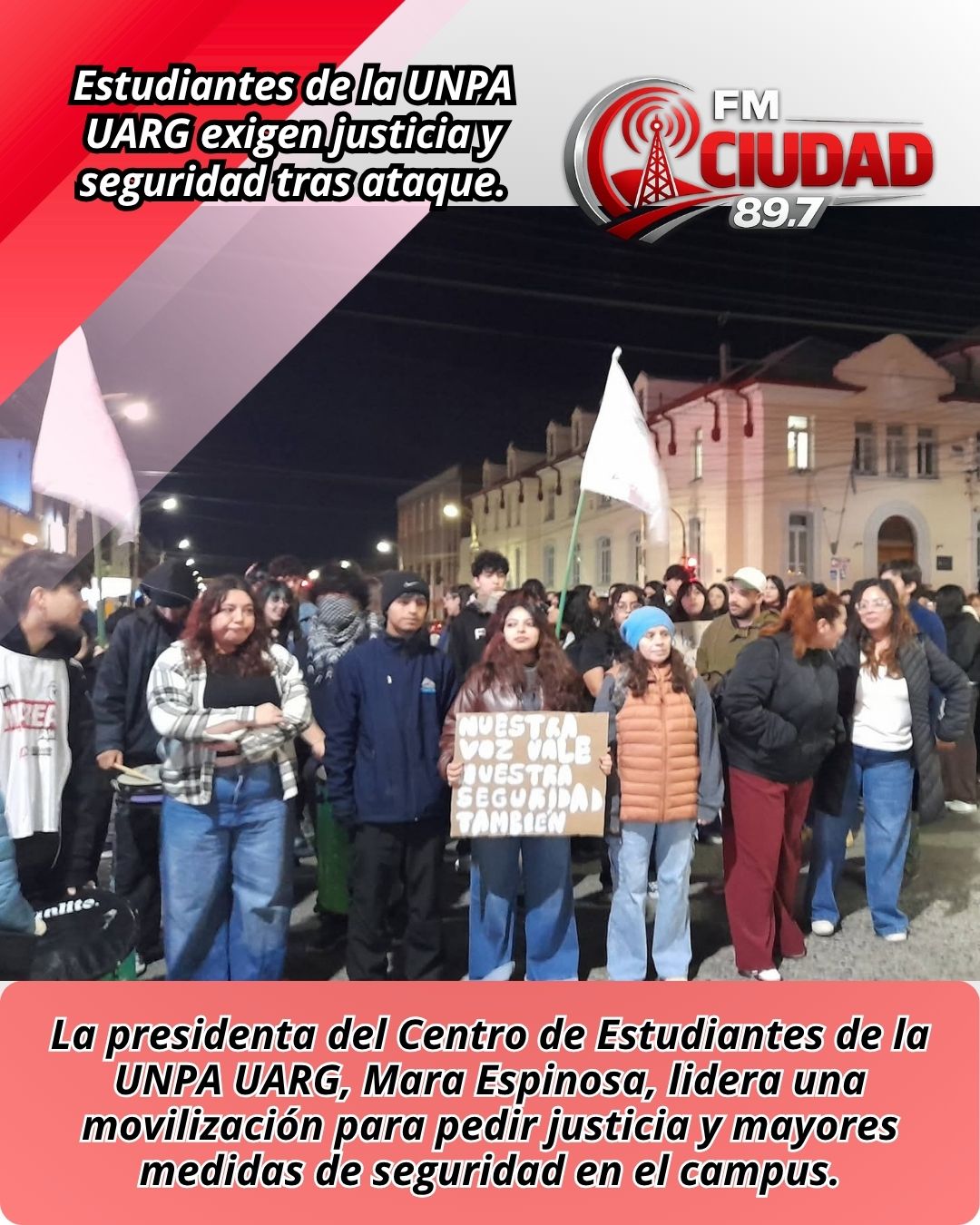Estudiantes de la UNPA UARG exigen justicia y seguridad tras ataque.
