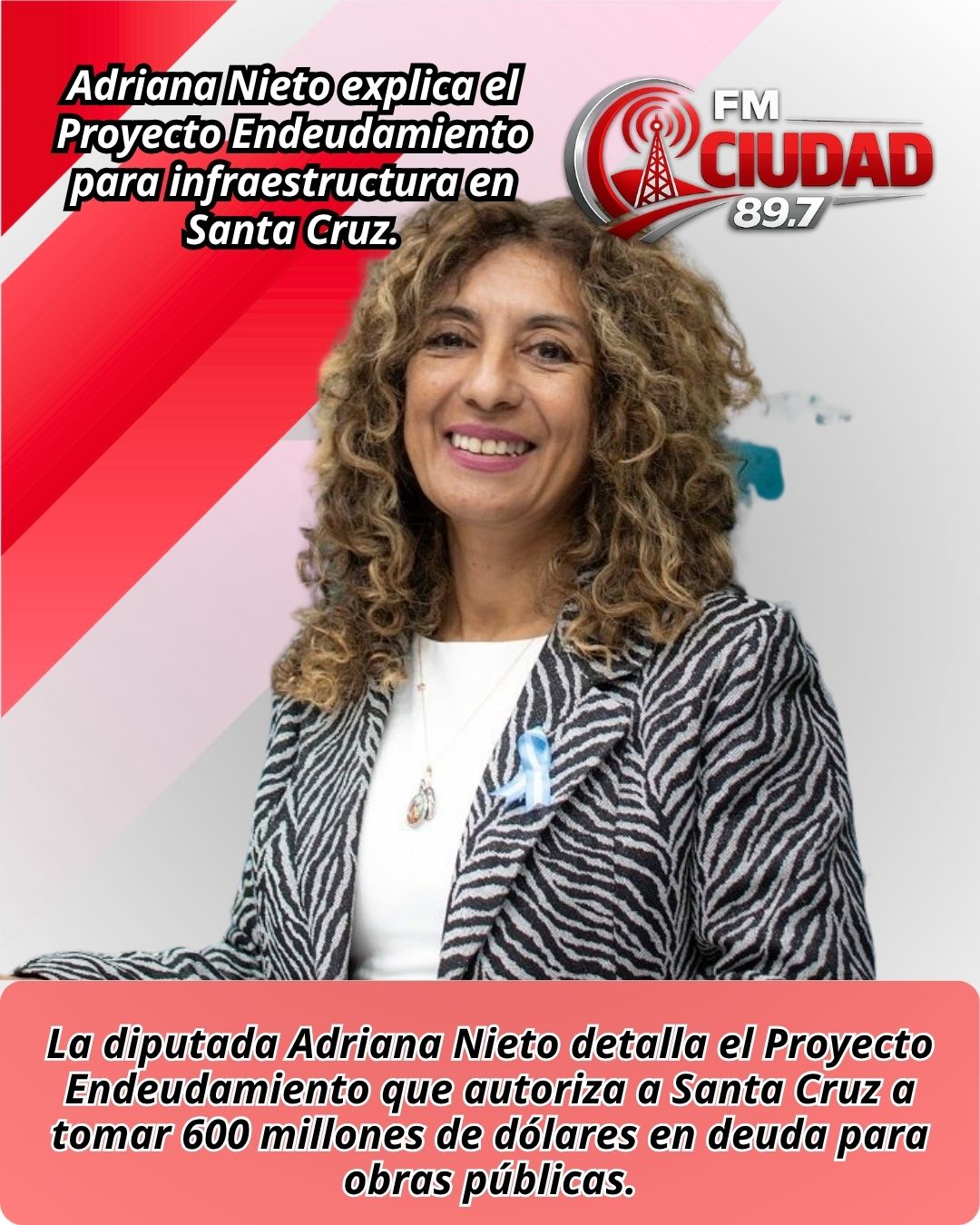 Adriana Nieto explica el Proyecto Endeudamiento para infraestructura en Santa Cruz.