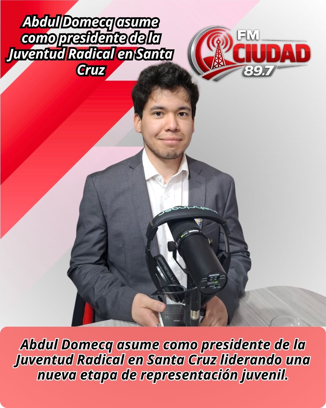 Abdul Domecq asume como presidente de la Juventud Radical en Santa Cruz