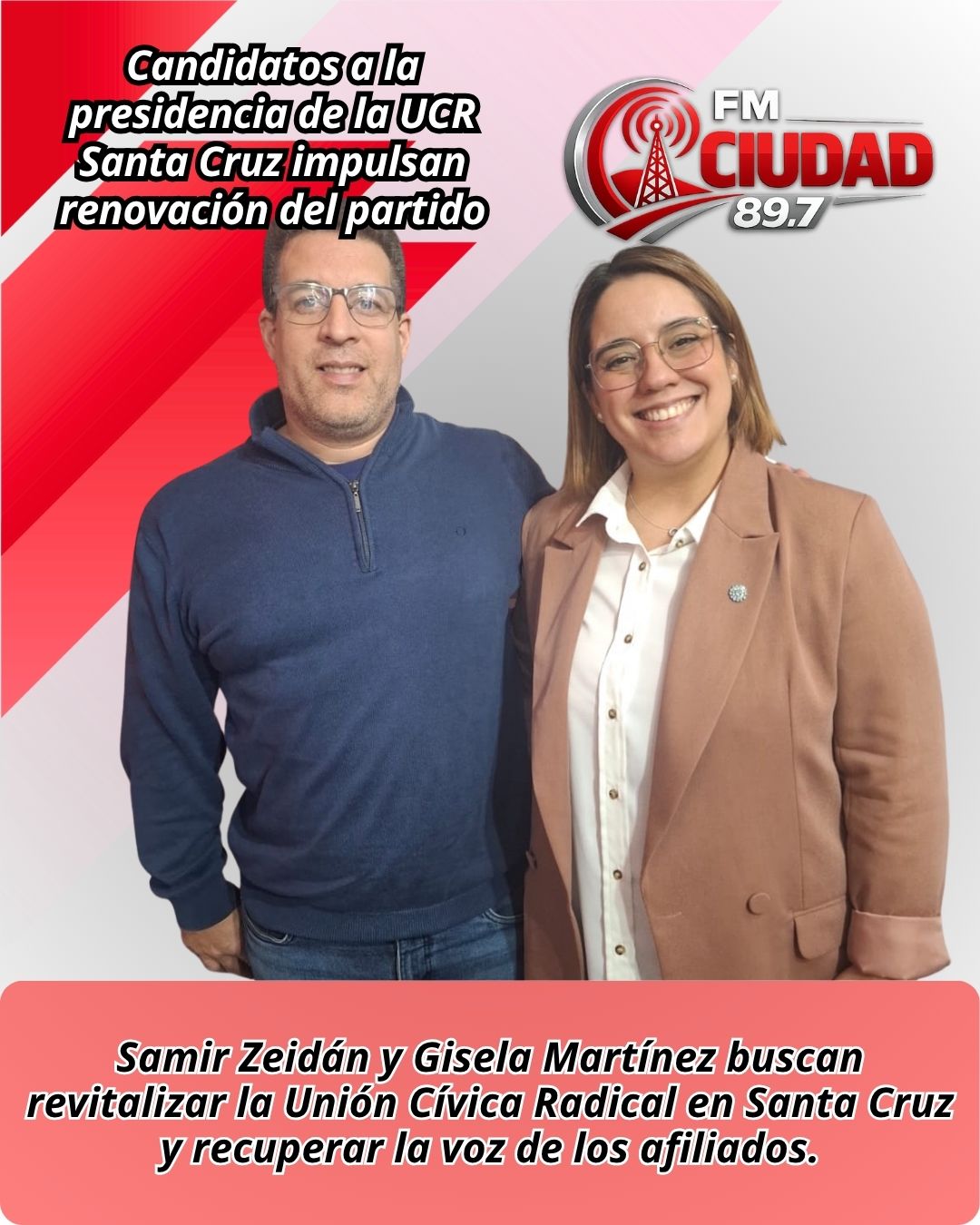 Candidatos a la presidencia de la UCR Santa Cruz impulsan renovación del partido
