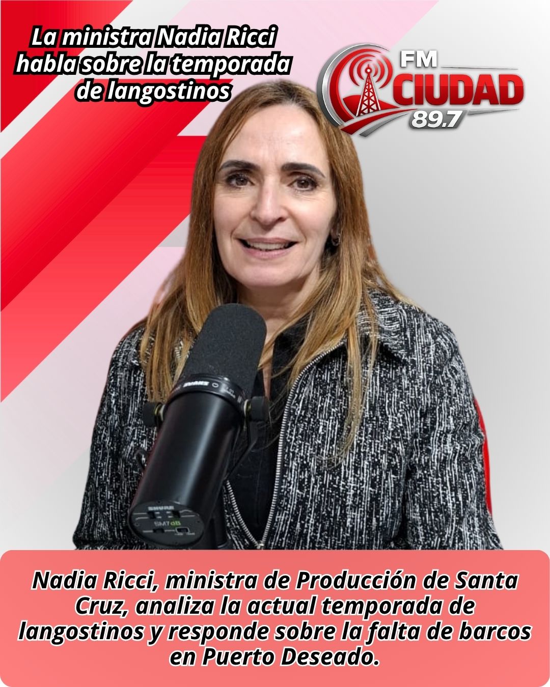 La ministra Nadia Ricci habla sobre la temporada de langostinos