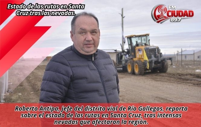 Estado de las rutas en Santa Cruz tras las nevadas.