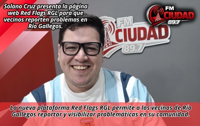 Solano Cruz presenta la página web Red Flags RGL para que vecinos reporten problemas en Río Gallegos.