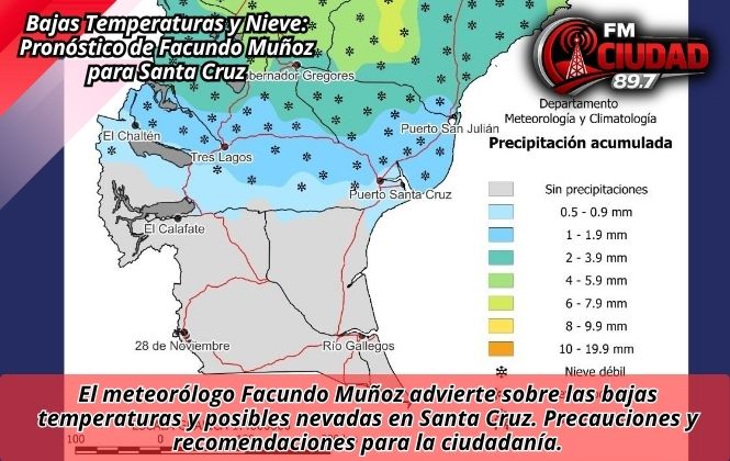 Bajas Temperaturas y Nieve: Pronóstico de Facundo Muñoz para Santa Cruz