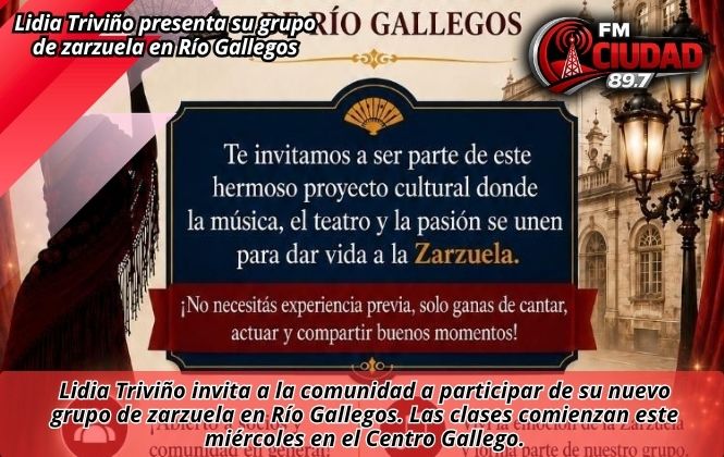 Lidia Triviño presenta su grupo de zarzuela en Río Gallegos
