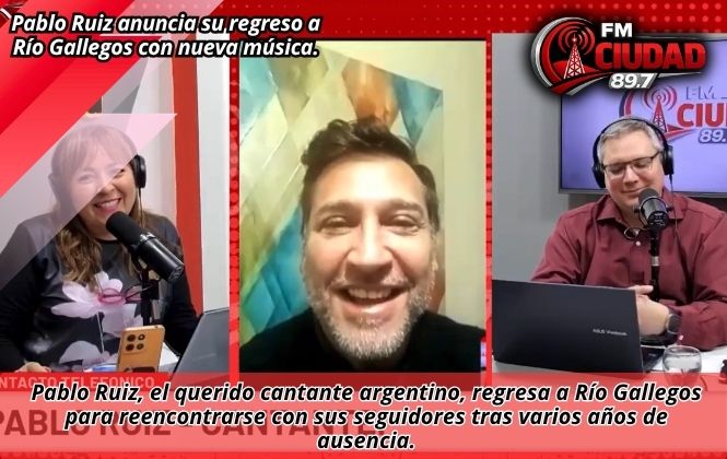 Pablo Ruiz anuncia su regreso a Río Gallegos con nueva música.