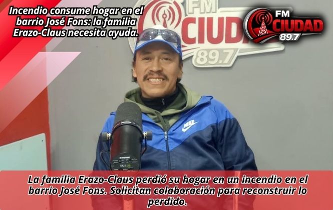 Incendio consume hogar en el barrio José Fons: la familia Erazo-Claus necesita ayuda.