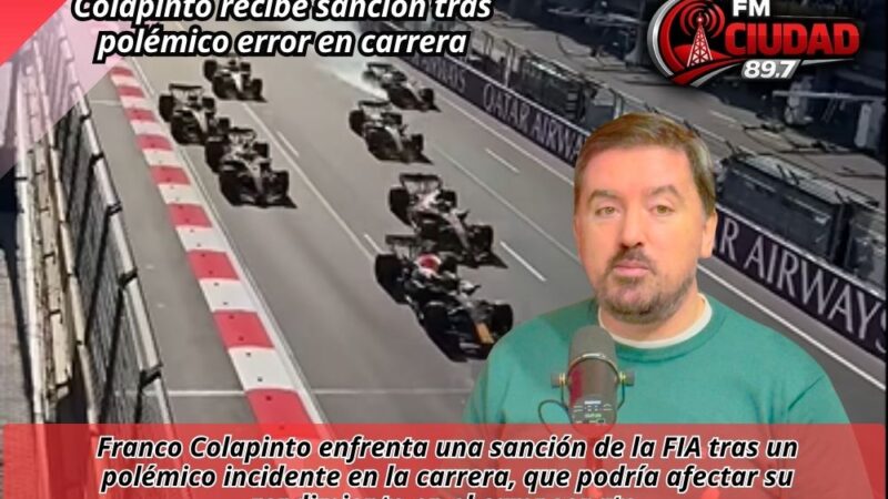Colapinto recibe sanción tras polémico error en carrera
