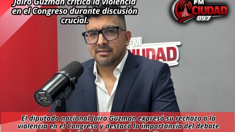 Jairo Guzman critica la violencia en el Congreso durante discusión crucial.
